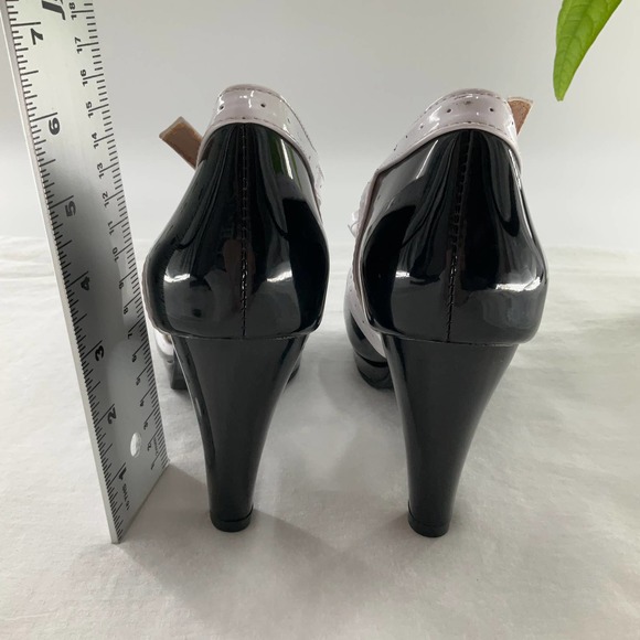 ForeMode Women T-Strap High Heels Bow Platform Round Toe Pumps, 7.5 US, Black - Picture 5 of 8